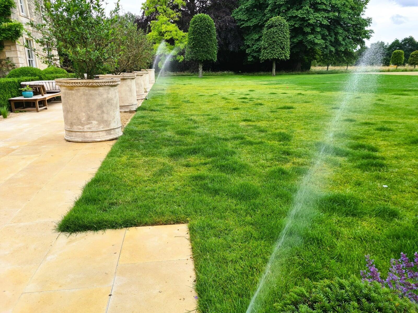 popup sprinklers in work