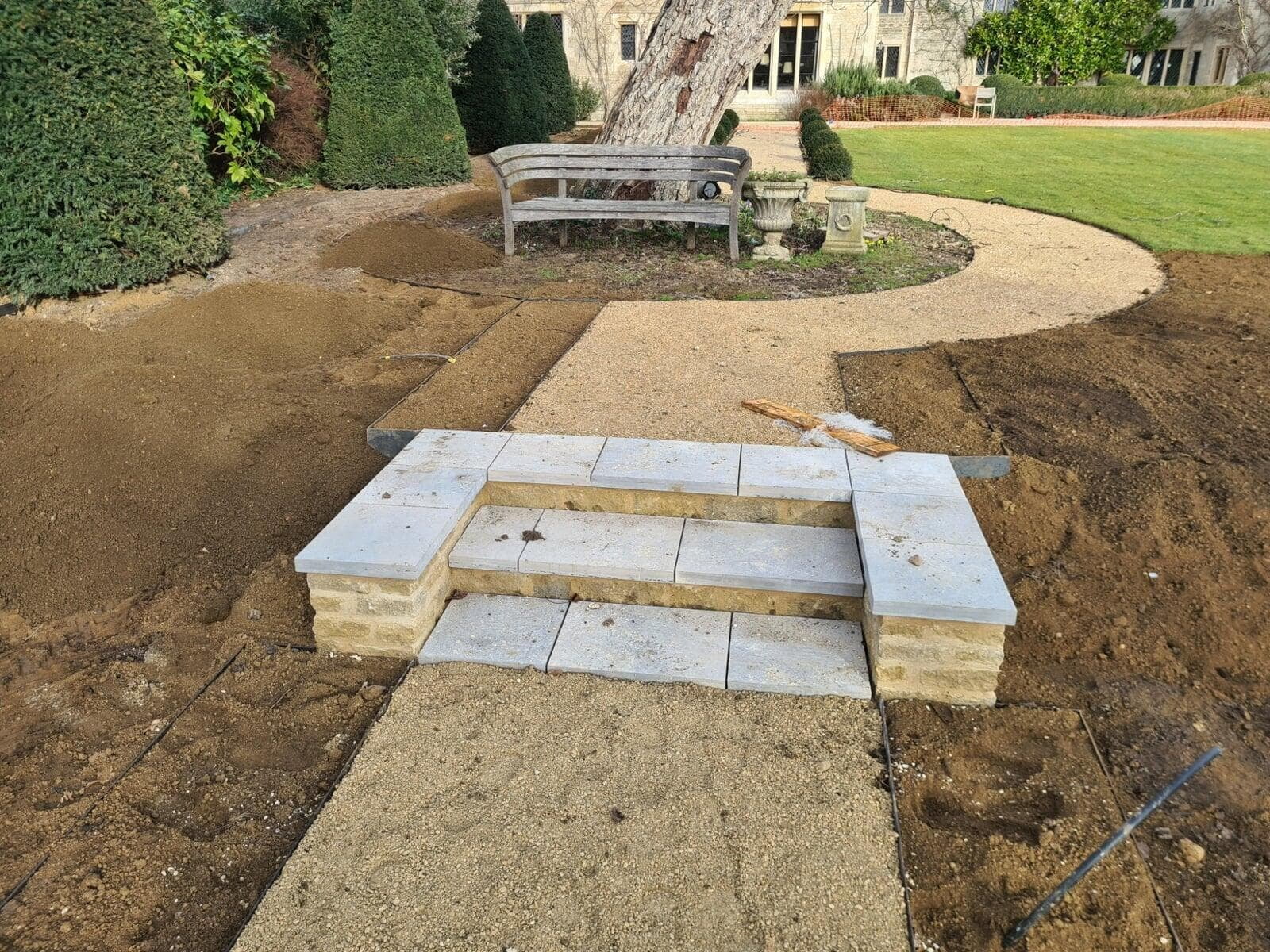 Would not say this is the same path with beds on its both sides - irirgation feed sticking out in the right bottom